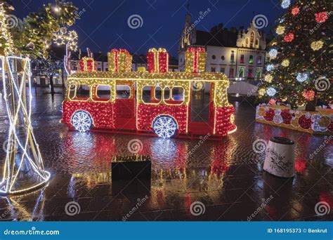 Rainy Christmas In Rzeszow Editorial Stock Photo Image Of Square