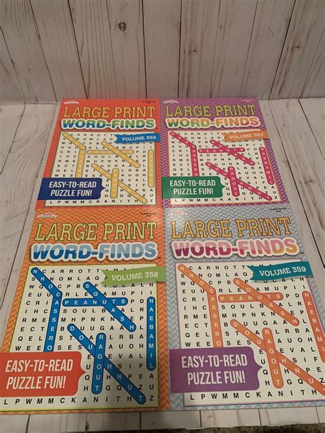 4 New Large Print Word Finds Puzzle Books Kappa Games Vol 356 359