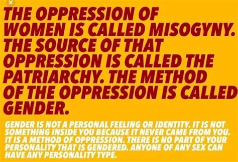 Gender Is Oppression Radfemmery