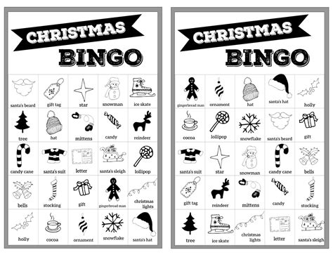 Free Christmas Bingo Printable Cards Paper Trail Design