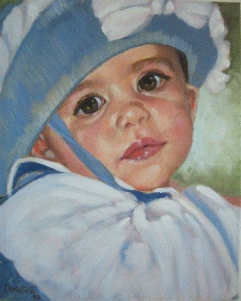 Baby Sample Oil Portrait Painting 8 X 10