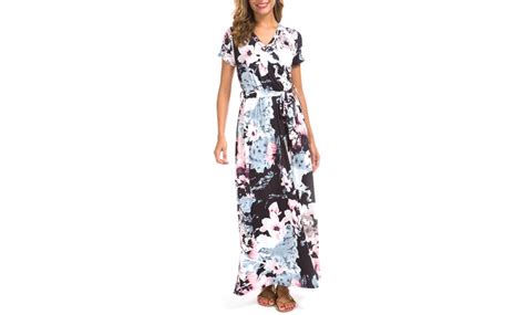 Lilly Posh Womens Faux Wrap Floral Maxi Dress Plus Sizes Available