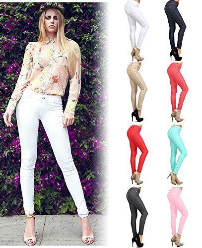 Enimay Womens Colored Jean Look Jeggings Tights Spandex Leggings Yoga