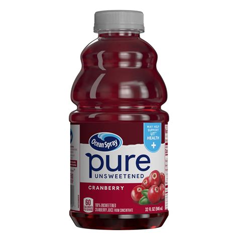 Ocean Spray Pure 100 Unsweetened Cranberry Juice 32 Fl Oz