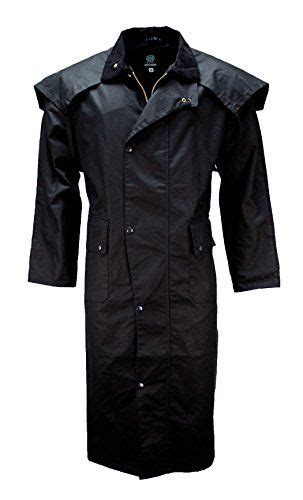 Mens Long Oilskin Duster Drover Stockmans Jacket Coat By