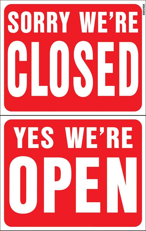 Hy Ko 15 X 19 Plastic Reversible Open Closed Sign Set Of 5 Open