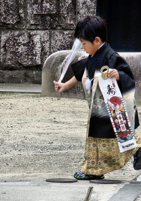 Walking To A Coming Of Age Ceremony At A Shinto Shrine With Special