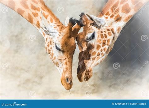 Giraffes Mother And Baby Stock Image Image Of Boredom 130896651
