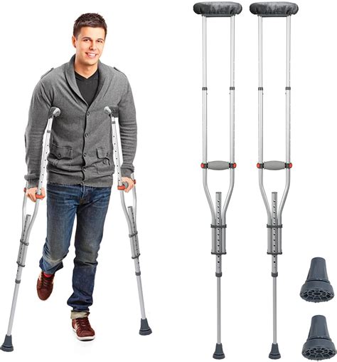 1 Pair Forearm Crutches For Teensadultsseniors Universal Aluminum