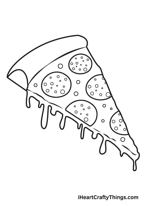Pizza Drawing — How To Draw A Pizza Step By Step