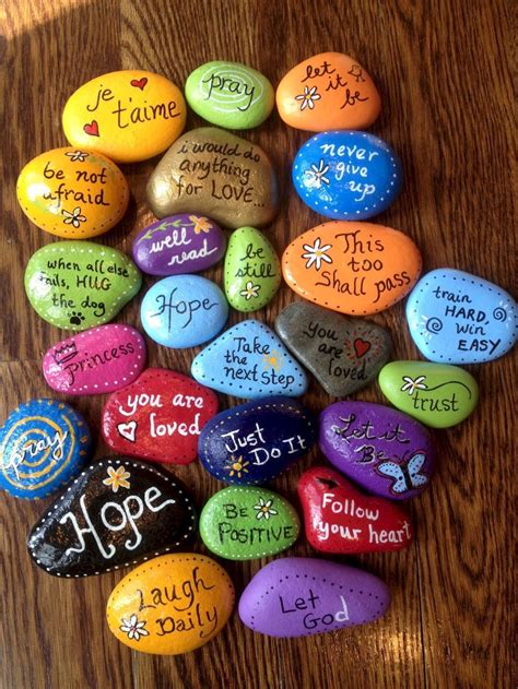 Diy Painted Rocks Ideas With Inspirational Words And