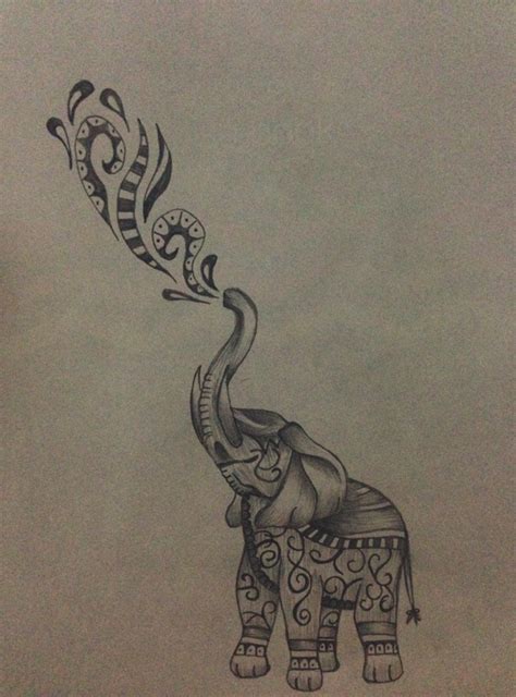 Elephant Drawing With Trunk Up At Explore