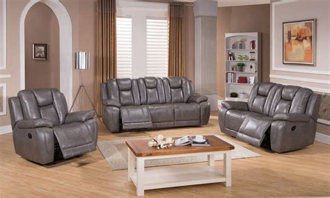 Austin Smoke Grey Reclining Living Room Set From Amax