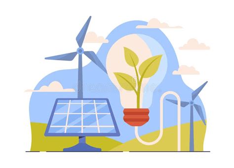 Alternative Energy Sources Concept Stock Vector Illustration Of Earth