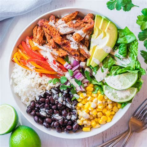 Fajita Chicken Burrito Bowl Easy Chipotle Copycat Healthy Recipe