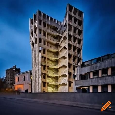 An Avant Garde Building Showcasing Modern And Brutalist Architecture