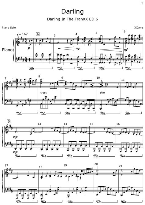 Darling Sheet Music For Piano