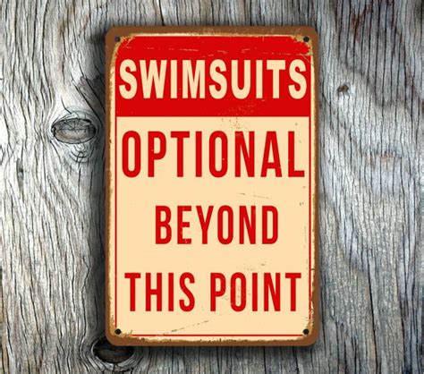 Swimsuits Optional Pool Sign Classic Metal Signs