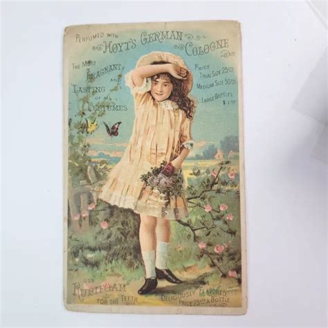 Victorian Trade Card Hoyts German Cologne Rubifoam Toothpaste Lowell Ma