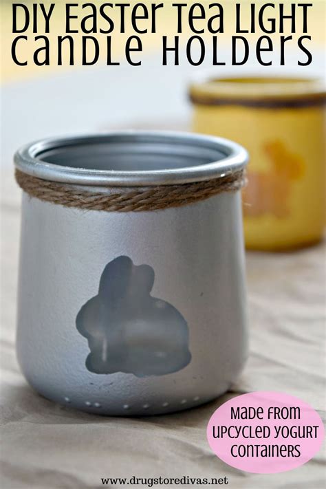 Diy Easter Tea Light Candle Holders Made From Upcycled Yogurt