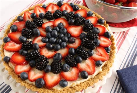 Patriotic Dessert Recipes Red White And Blue Berry Fruit Tart