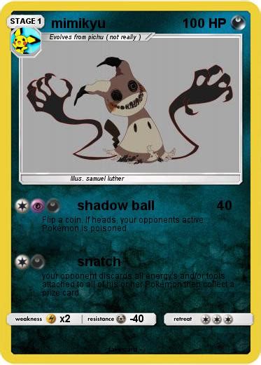 Pokémon center is the official site for pokémon shopping, featuring original items such as plush, clothing, figures, pokémon tcg trading cards, and more. Pokémon mimikyu 83 83 - shadow ball - My Pokemon Card