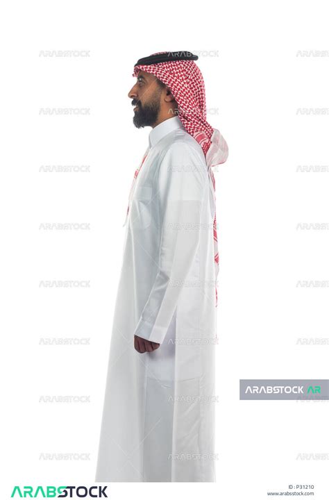 Portrait Of A Saudi Arabian Gulf Man Wearing A Saudi Thobe With Shemagh