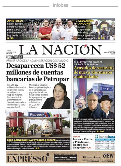La Nacion Paraguay 10 De Octubre De 2019 Infobae