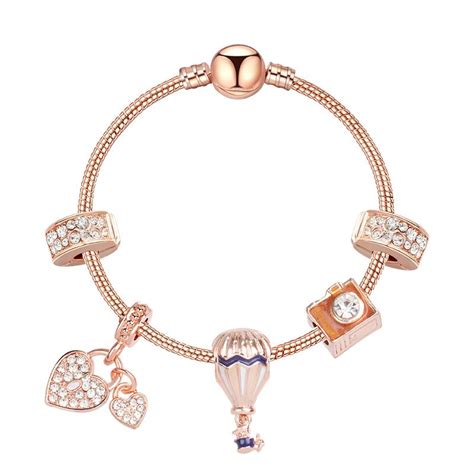 2020 New Pandora Style Charm Bracelet Women Fashion Beads Bracelet Bangle Plated Rose Gold Diy