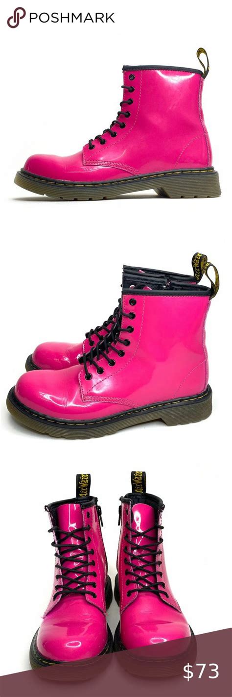 Dr Martens Girls Delaney Hot Pink Combat Boot Pink Combat Boots