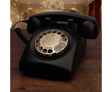 Black Telephonecorded Classic Rotary Dial Home Office Telephones