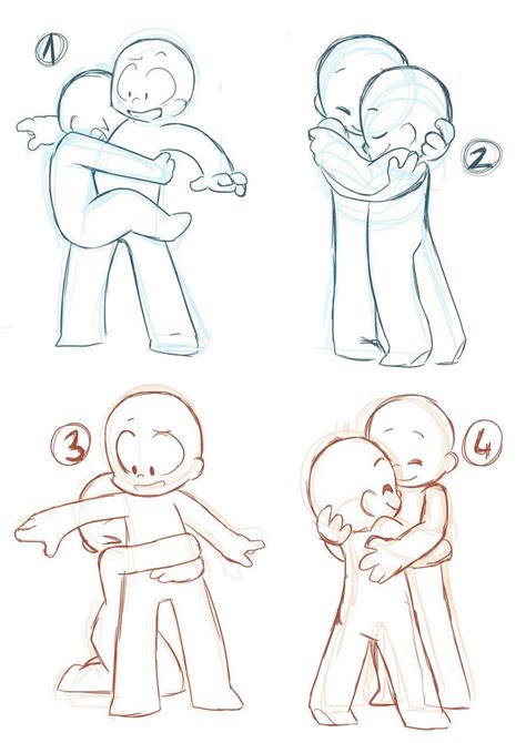 Chibi Sweethearts Poses Hugging Drawing Hug Pose Drawing Reference