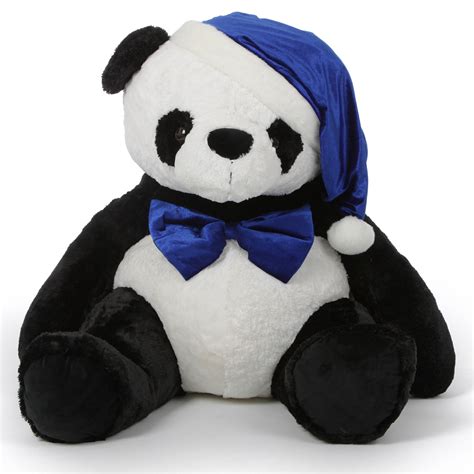 Buy Papa Xin Giant Stuffed Panda Bear In Blue Santa Hat And Bow Tie 42in