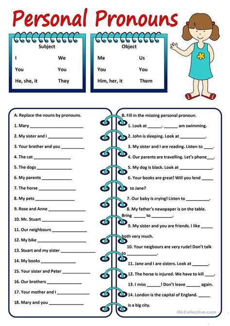 Personal Pronouns English Esl Worksheets For Distance Learning And