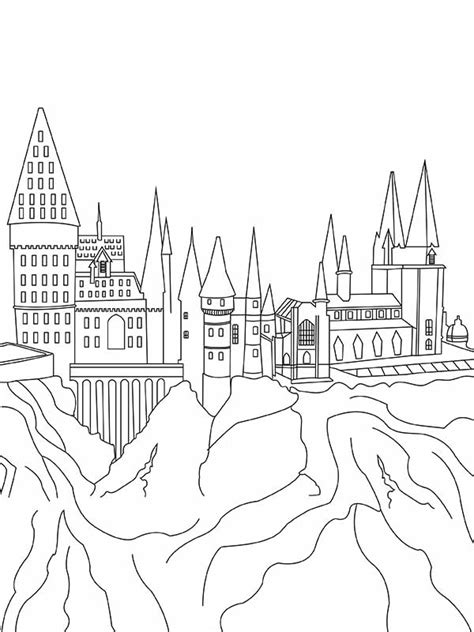 Hogwarts School Castle Coloring Page Free Printable Coloring Pages