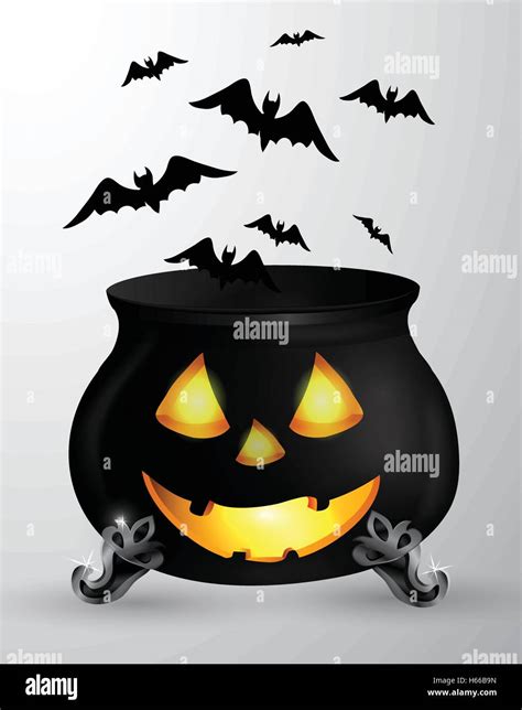 Cartoon Halloween Witchs Cauldron Stock Vector Image And Art Alamy