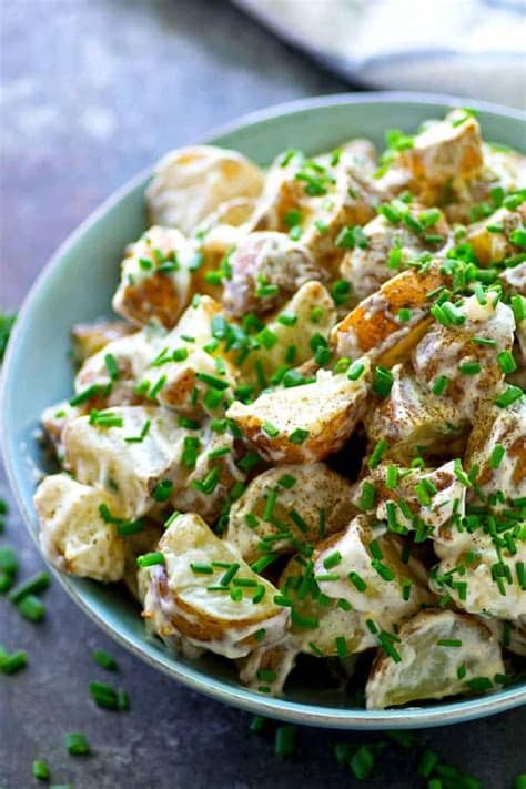 Not only are the potatoes grilled here, but the blueberries are too! Roasted Potato Salad with Chive Ranch Dressing