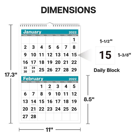 Dunwell 2 Month Wall Calendar 2022 Two Months View Calendar 2 Month