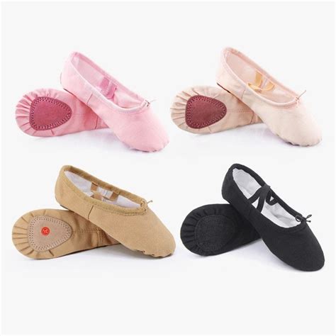 Kids Ballet Shoes Canvas Ballet Dance Slippers Split Sole Girls