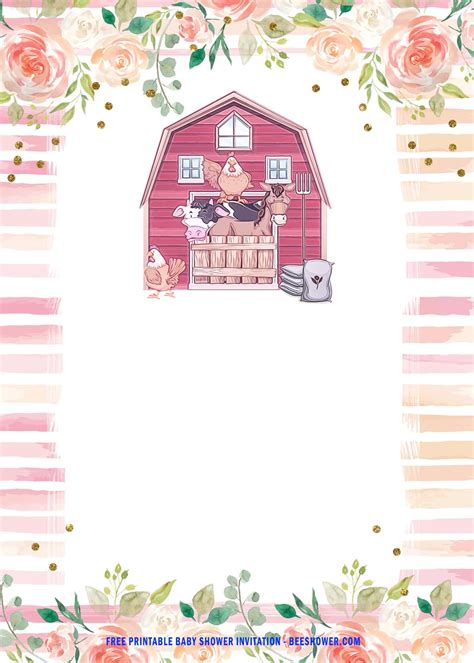 Download, print or send online for free! (FREE Printable) - Floral Farm And Barn Baby Shower ...