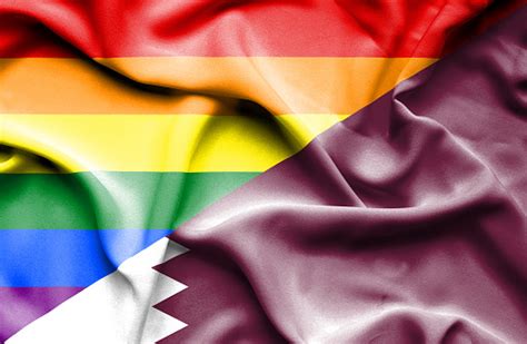 Waving Flag Of Qatar And Pride Stock Illustration Download Image Now Qatar Rainbow Flag