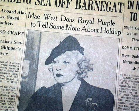 1934 Old Nyc Newspaper Mae West Hollywood Actress Sex Symbol Holdup