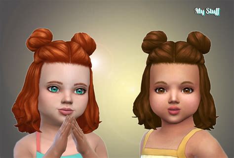 Medium Space Buns For Toddlers My Stuff Toddler Sims 4 Toddler