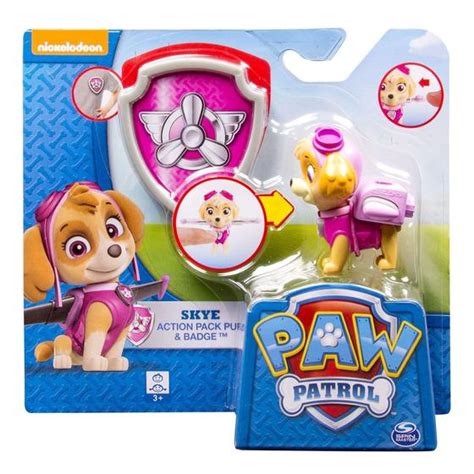 Patrulha Canina Figura Com Distintivo Zuma Back Flip Sunny Skye Patrol Playsets