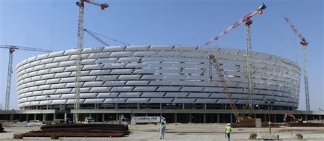 Baku olympic stadium sits on 496,000m2 site and this 60m tall, 6 floors high facility will hold 68,000 seats. Baku Olympic Stadium 2015 | Vector Foiltec (With images ...