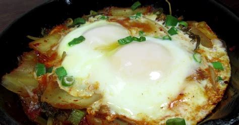 Tess Cooks4u Easy Skillet Kimchi And Egg Breakfast ~ Healthy Spicy