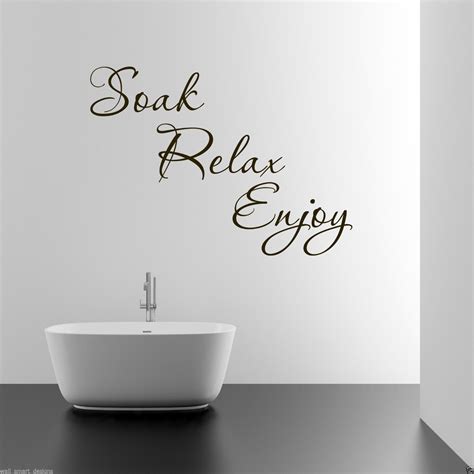 Soak Relax Enjoy Bathroom Wall Art Sticker Quote Decal Mural Transfer Wsd592 Ebay