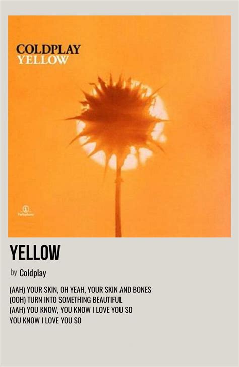 Yellow Coldplay Poster Yellow By Coldplay Coldplay