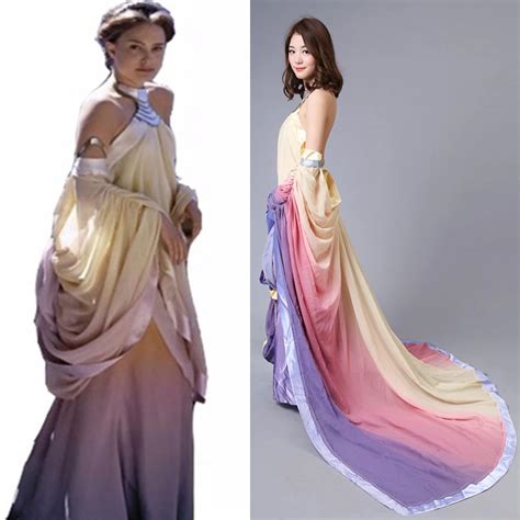 Star Wars Padme Amidala Cosplay Costume Long Party Dresses Halloween Costume For Women Adult