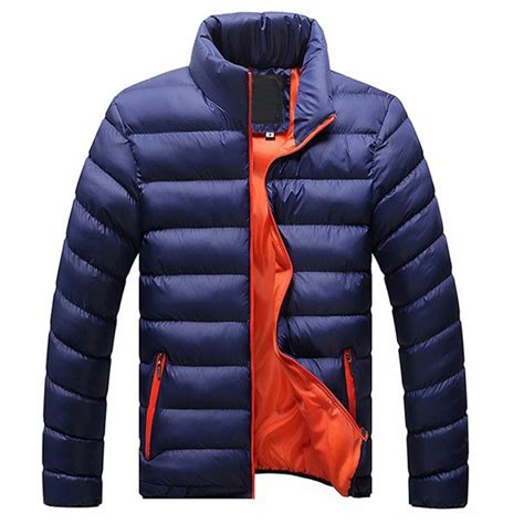 Men Casual Warm Jacket Solid Thin Breathable Cotton Winter Jackets Men